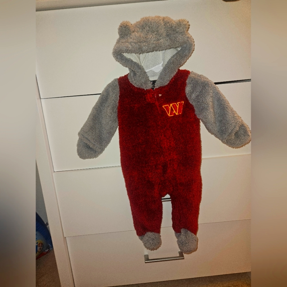 Washington Commanders Red and Gray Kids One Piece